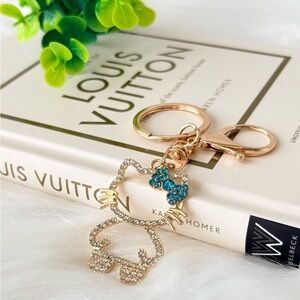 Hello Kitty Teal Bow Keychain/ Bag Charm
